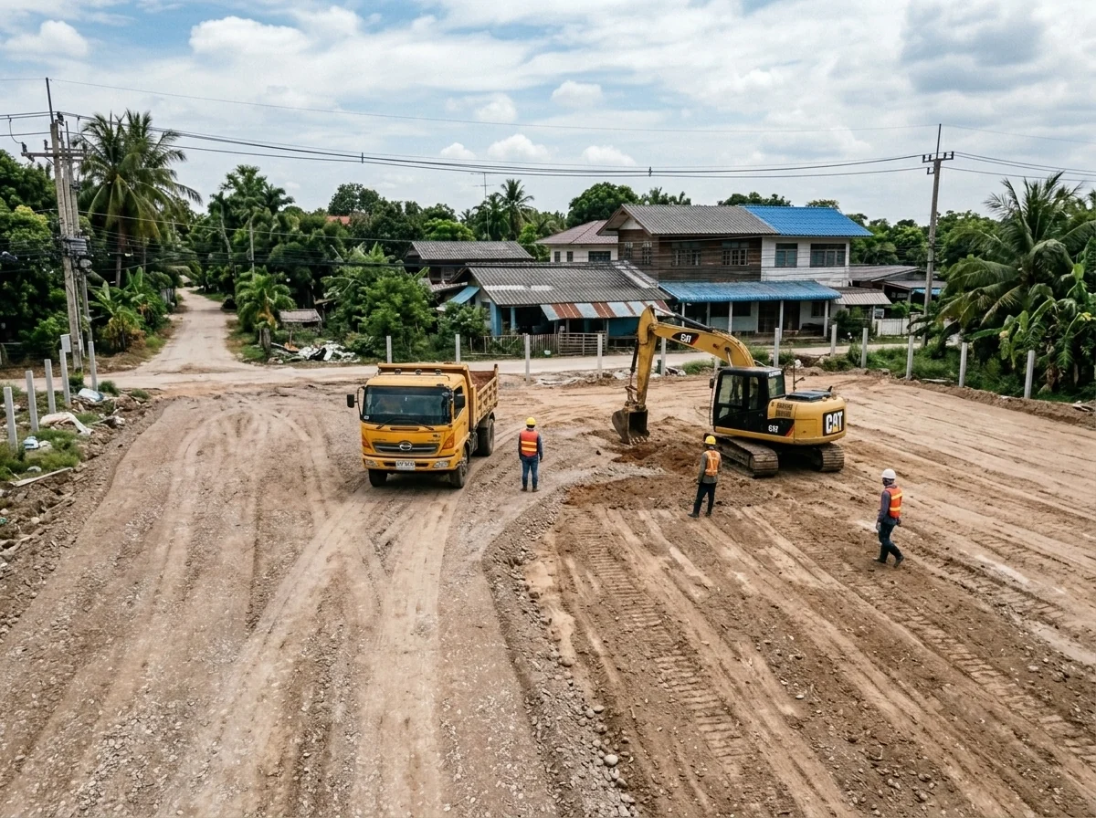 ถมดินและปรับระดับพื้นที่โครงการ หัวหิน — ก่อนและหลังดำเนินการ