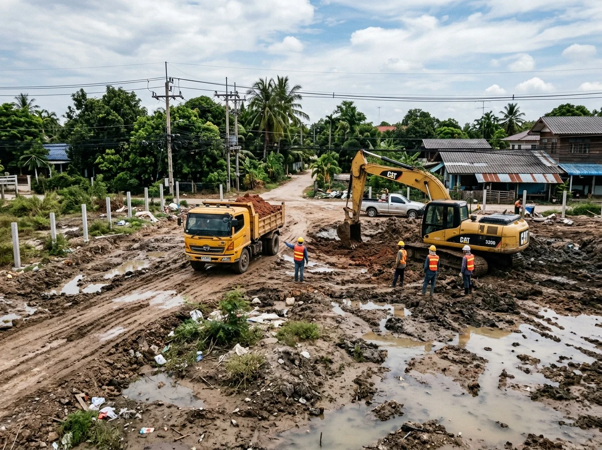 ถมดินและปรับระดับพื้นที่โครงการ หัวหิน — ก่อนและหลังดำเนินการ